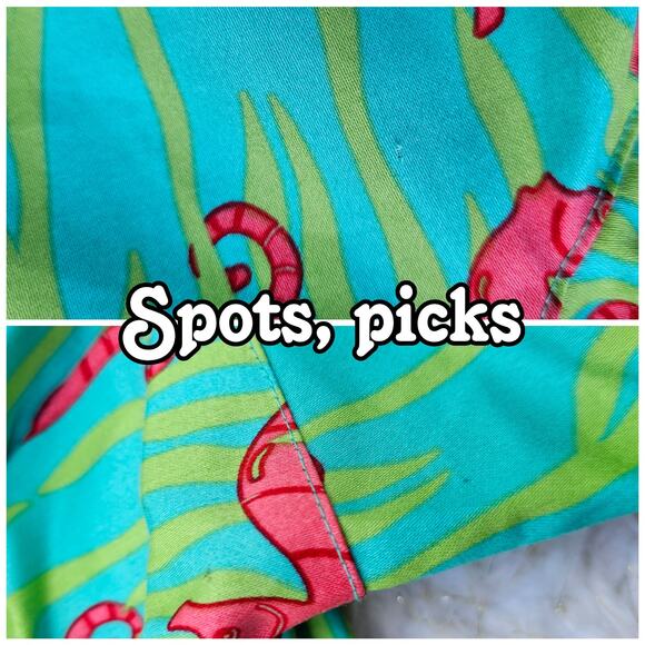 Green Seahorse Shorts Size 4 Stretch Fabric Ocean Beach Print Haley & The Hound - Picture 3 of 5